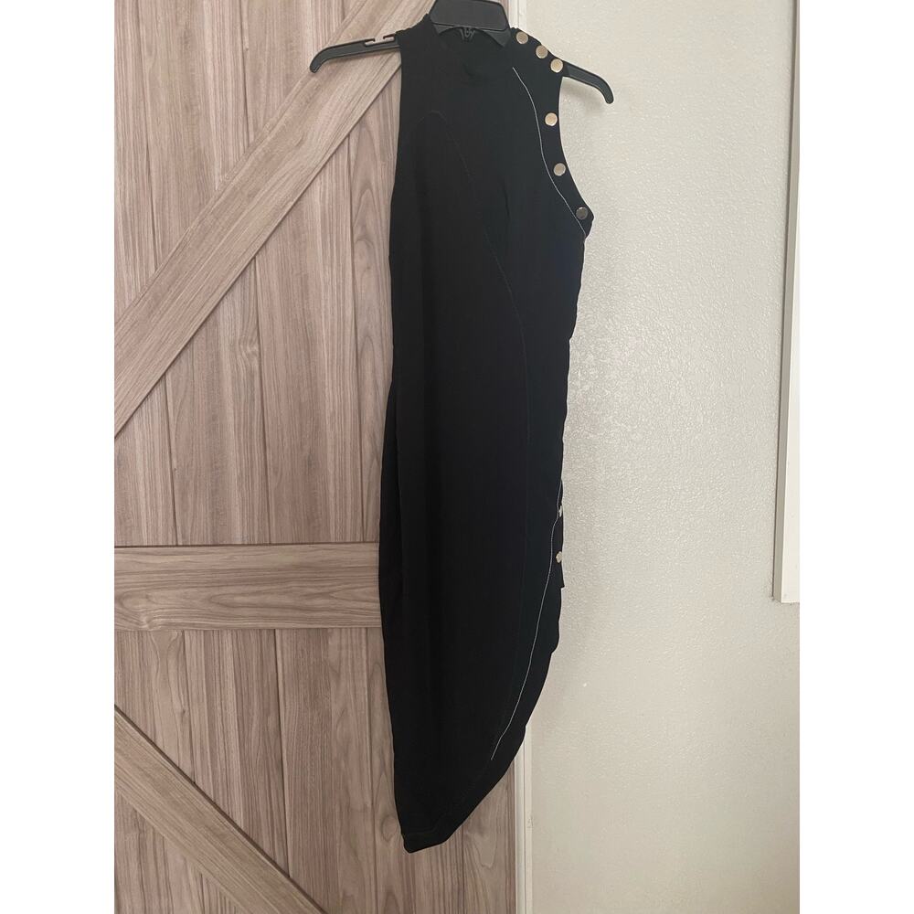 NWOT Versace black asymmetrical snap side dress 38